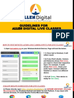 Guidelines For Digital Live Classes: Allen