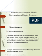 The Difference Between Thesis Statements and Topic Sentences
