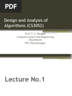 Design and Analysis of Algorithms (CS3052)