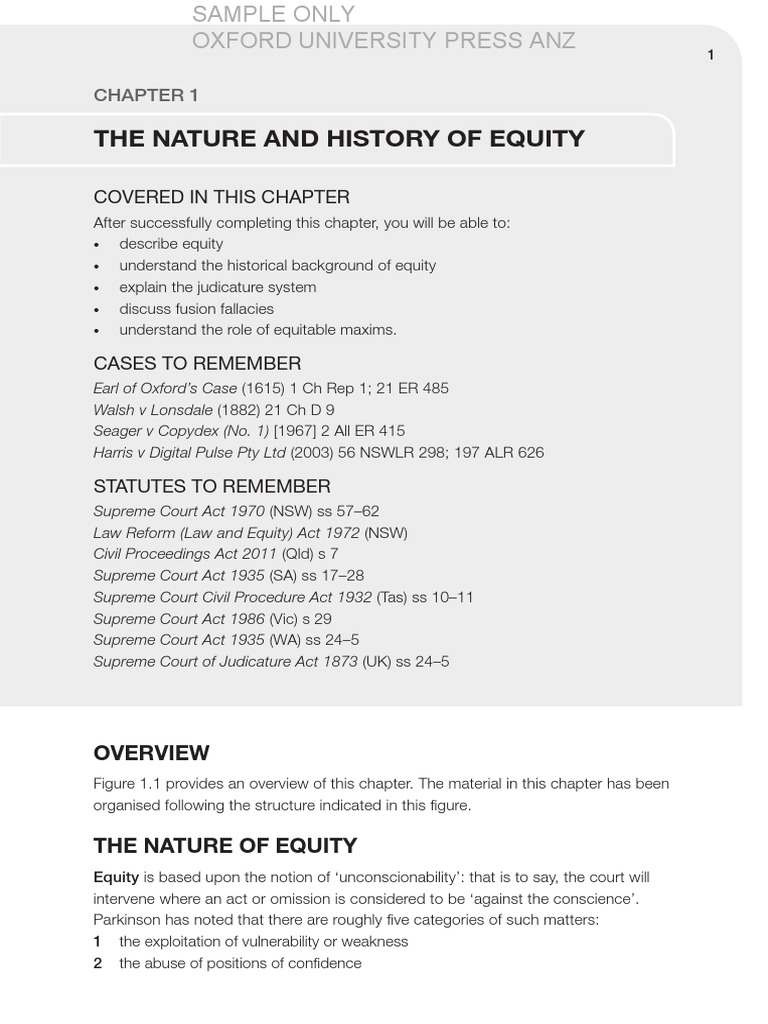 Law and Equity in England | PDF | Equity (Law) | Common Law