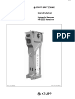 Spare Parts List for Krupp Hydraulic Hammer HM 2500 Marathon