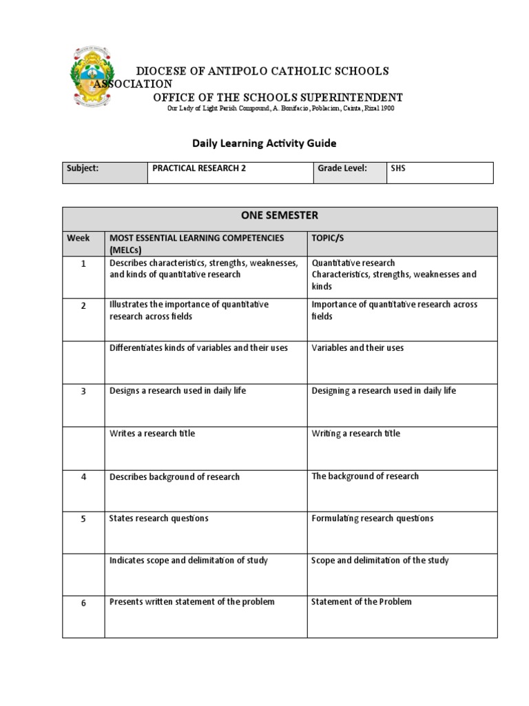 Practical Research 2 Learning Guide | PDF | Data Analysis | Statistics