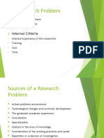 The Research Problem: Internal Criteria