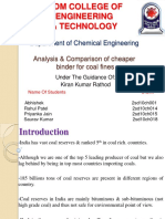 Department of Chemical Engineering: Analysis & Comparison of Cheaper Binder For Coal Fines