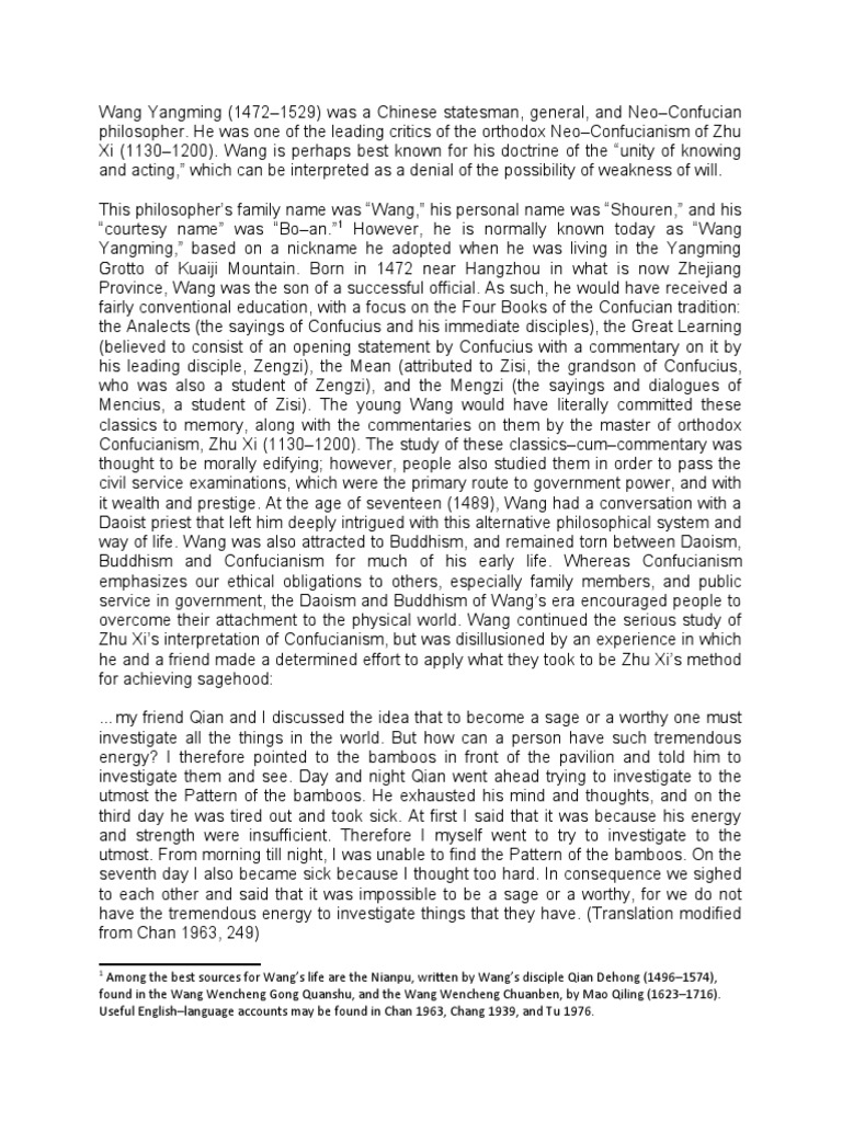 Wang Yangming Download Free Pdf Classical Chinese Philosophy