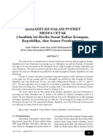 Ahmadiyah Dalam Potret Media Cetak (Analisis Isi Berita Surat Kabar Kompas, Republika, Dan Suara Pembaruan)