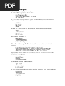 Sociology and Anthropology Exam 