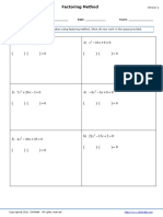 Worksheets Factoring Method Version 1 PDF
