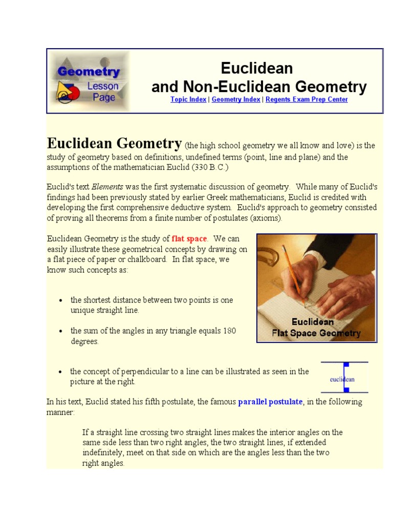 Euclidean and Non Euclidean Geometry | PDF | Hyperbolic Geometry | Geometry