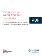 Impact Ratings: Quantified Not Monetised: A Summary of Discussions With The IMP's Practitioner Community