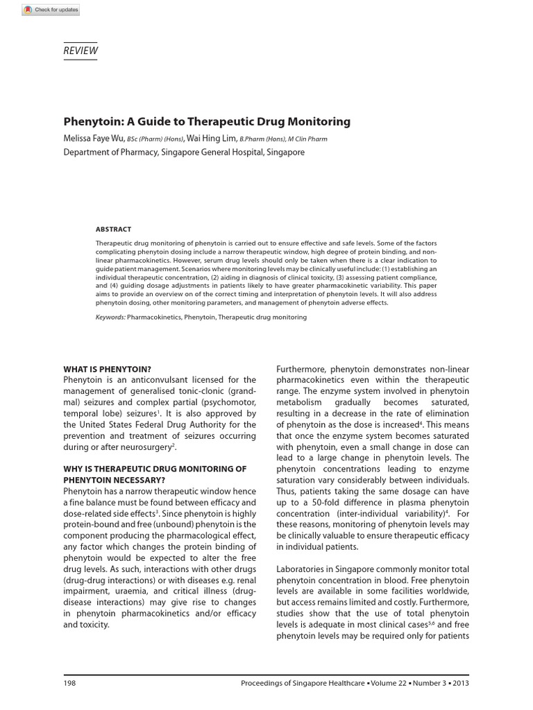 Phenytoin Therapeutic Drug Monitoring Guide | PDF | Pharmacokinetics ...