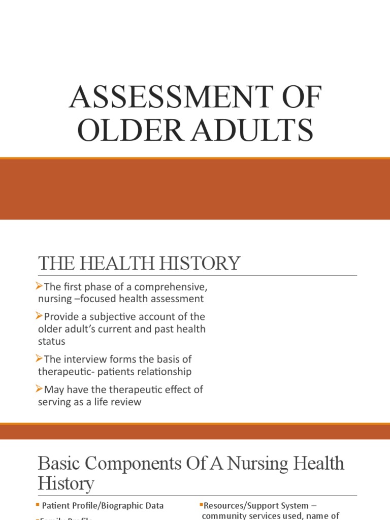 Assessment of Older Adults | PDF | Affect (Psychology) | Mental Health