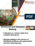 Decision Making and Rules of Thumbs