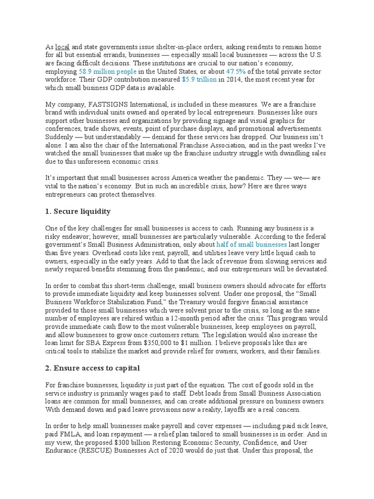 The Future of Small Business in Pandemic | PDF | Small Business ...