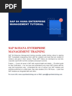 Sap S4 Hana Enterprise Management Tutorial