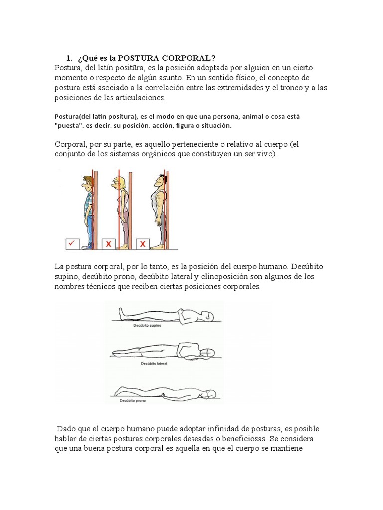 Definición y Tipos de Postura Corporal | PDF | La columna vertebral ...