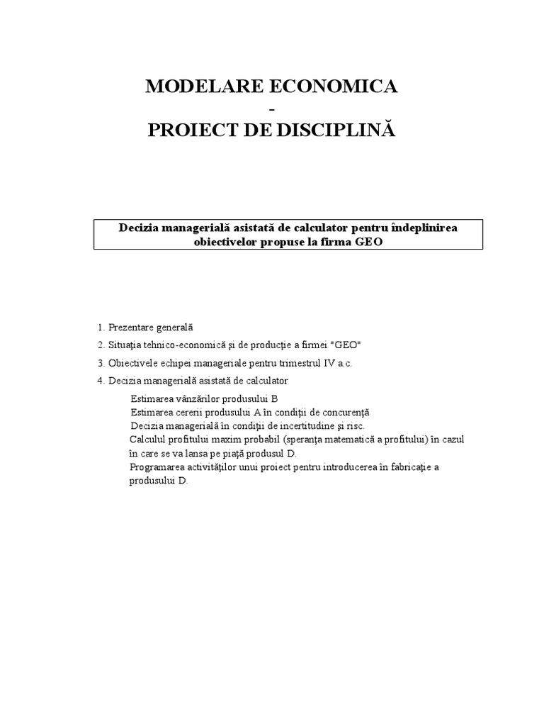 Proiect Modelare | PDF