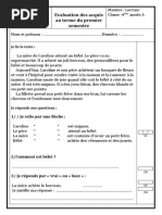 Examens 4eme Annee Semestre 1 Pdf