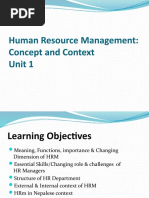 Human Resource Management: Concept and Context Unit 1
