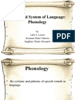 The Sound System of Language: Phonology: By: Lelit A. Locsin Roxanne Marie Valasote Sapphire Christy Mosquito