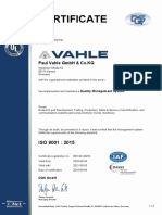 Certificate: Paul Vahle GMBH & Co - KG