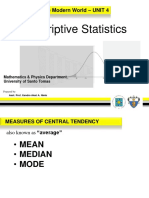 Descriptive Statistics: Mathematics in The Modern World - Unit 4