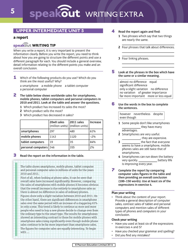 Speakout Writing Extra Upper Intermediate Unit 5 | PDF | Smartphone ...