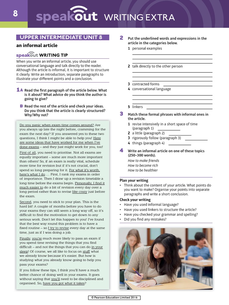 Speakout Writing Extra Upper Intermediate Unit 8 | PDF | Paragraph ...