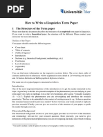 How to Write a Linguistic Term Paper