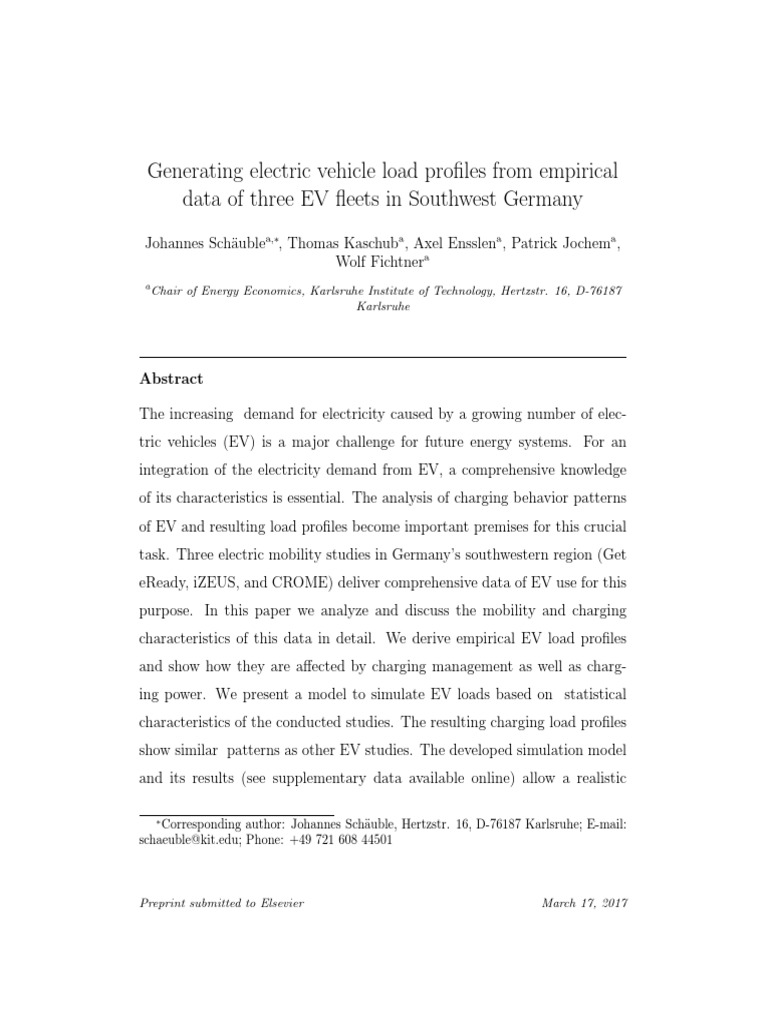 Empirical EV Load Profiles from Germany | PDF | Electric Vehicle | Plug ...