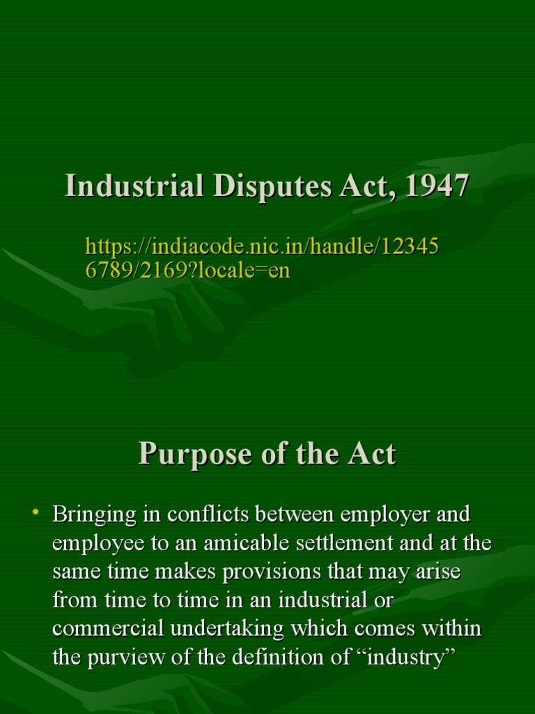 Industrial Disputes Act, 1947 PDF Tribunal Layoff