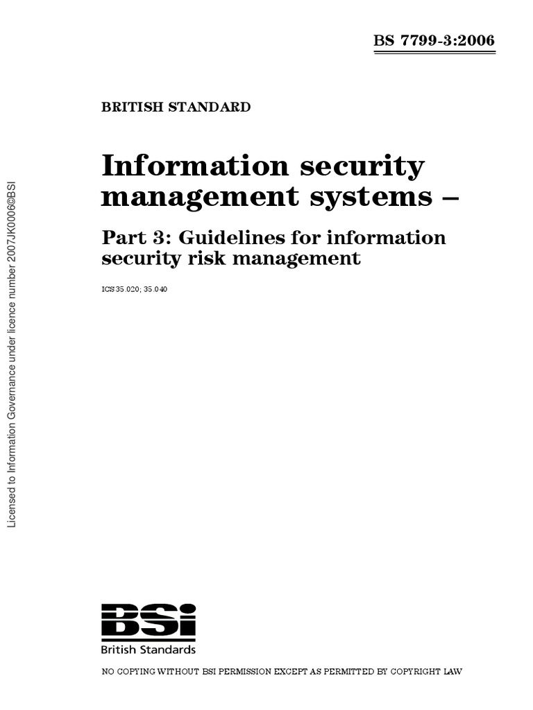 Bs 7799 3 2006 Open PDF | PDF | Information Security | Risk Management