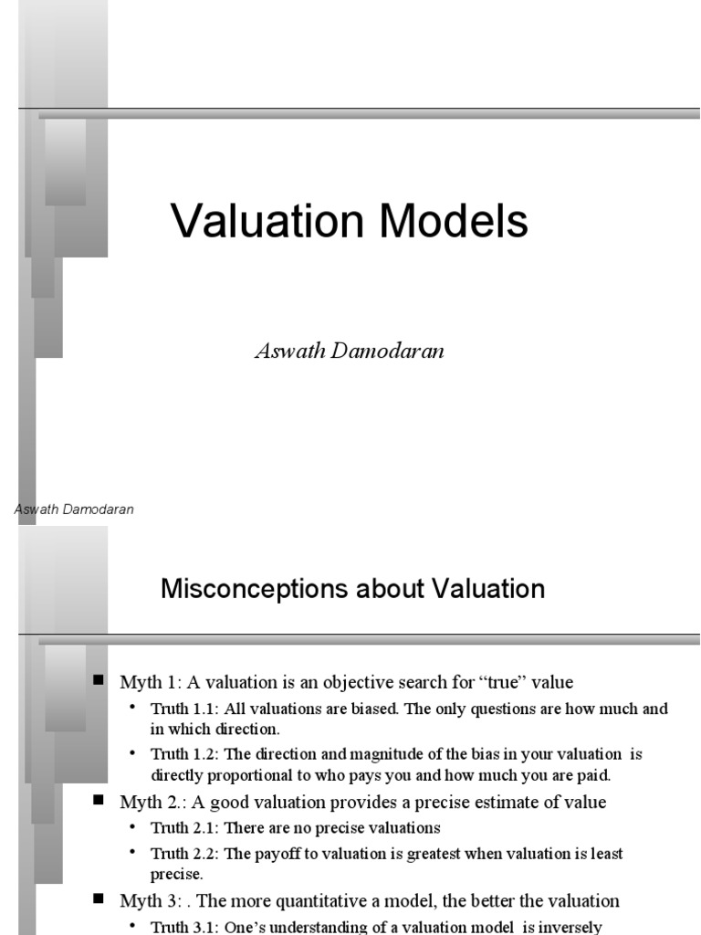 Valuation - Models - Damodaran | PDF | Cost Of Capital | Valuation ...