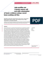 (14796821 - Endocrine-Related Cancer) Different Molecular Profiles Are Associated With Breast Cancer Cell Homing Compared With Colonisation of Bone - Evidence Using A Novel Bone-Seeking Cell Line