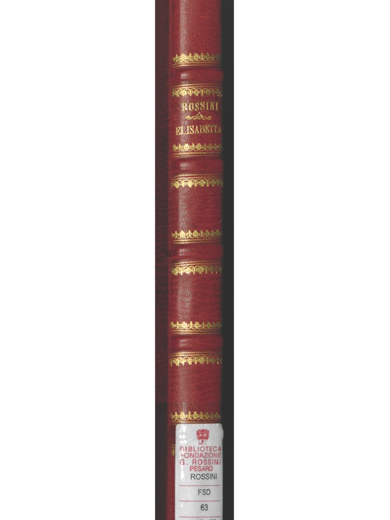 Rossini - Elisabetta Regina D'inghilterra Vocal Score PDF | PDF