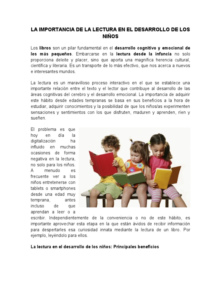 Importancia De La Lectura Importancia De La Lectura En