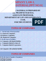 Company Law-I Types of Company, (PPT No-8) PDF