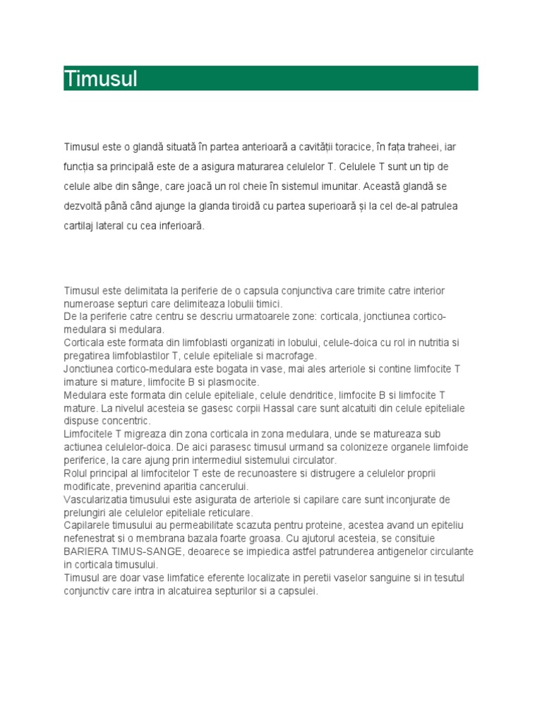 Timus Anatomie | PDF