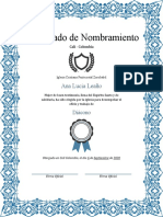 Certificado de Nombramiento: Ana Lucia Leaño