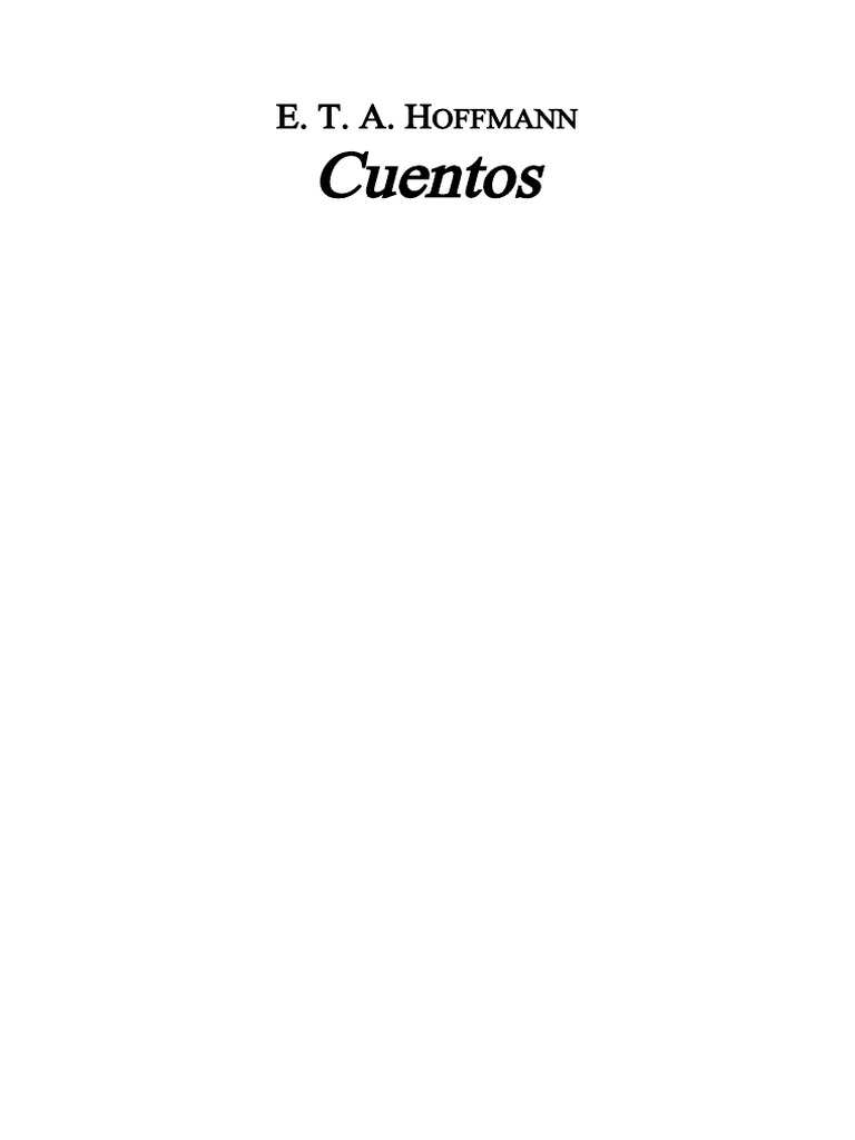 Hoffmann Cuentos Pdf Pdf Business Naturaleza