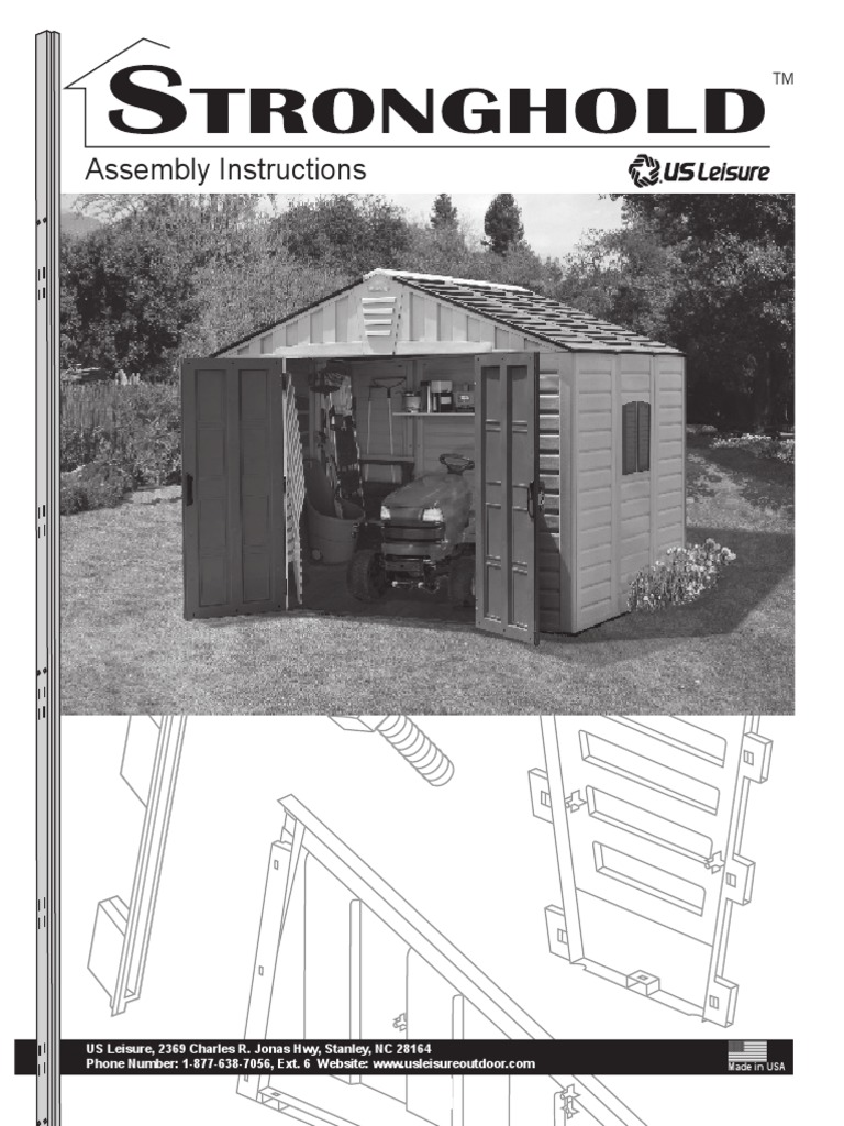 Assembly Instructions For 10x8 Stronghold Shed | PDF | Shed | Screw
