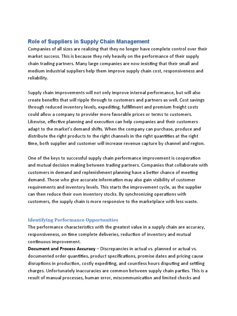 Supply Chain Success for SMEs | PDF | Supply Chain | Supply Chain ...