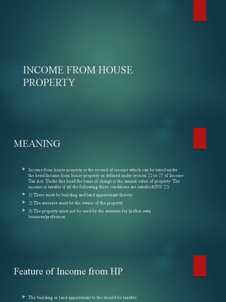 Income From HP | PDF | Renting | Taxes