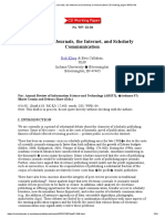 Electronic Journals, The Internet and Scholarly Communication - CSI Working Paper WP01-04