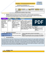 Experiencia de Aprendizaje - Semana 9 Junio-Tradic. Peruanas