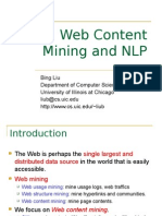 Web Content Mining and NLP: Bing Liu Department of Computer Science University of Illinois at Chicago Liub@cs - Uic.edu