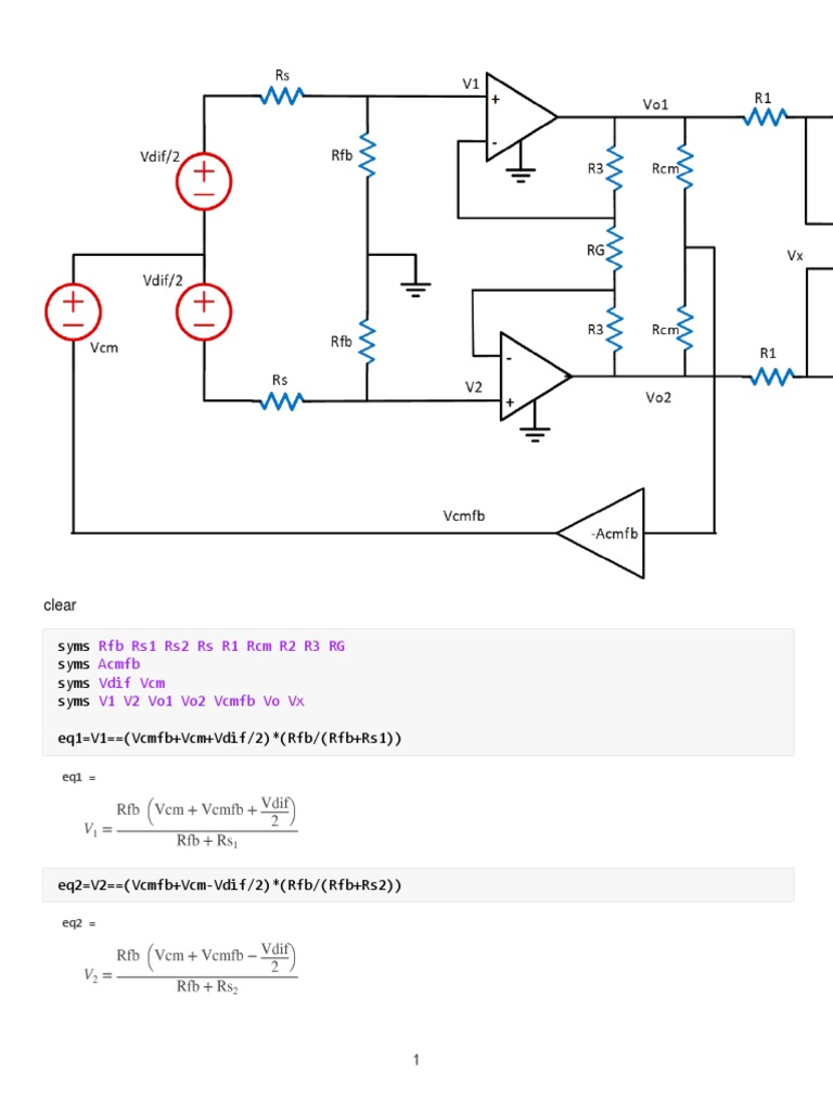 Derivation of the Common Mode Feedback Voltage for a Fully Differential