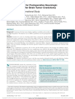 Prediction Score For Postoperative Neurologic