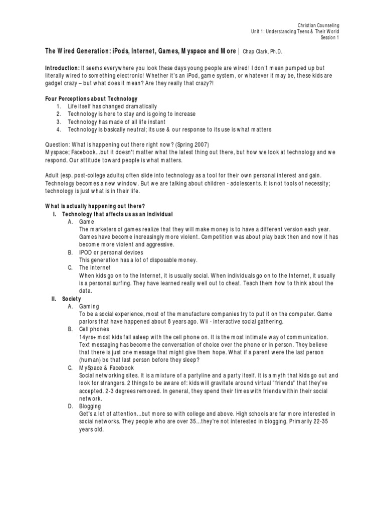 UNIT 1 Session 1 | PDF | Social Networking Service | Adolescence