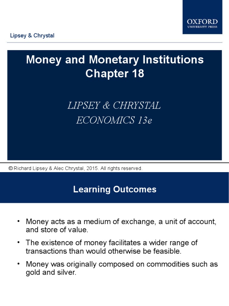 Money and Institutions Lipsey & Chrystal Economics 13E PDF